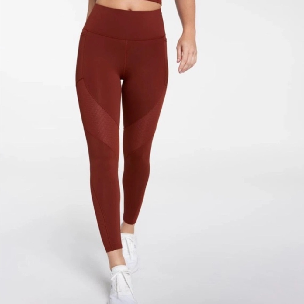 Calia Powermove 7/8 Mesh Legging Red Brown Size Xxl New